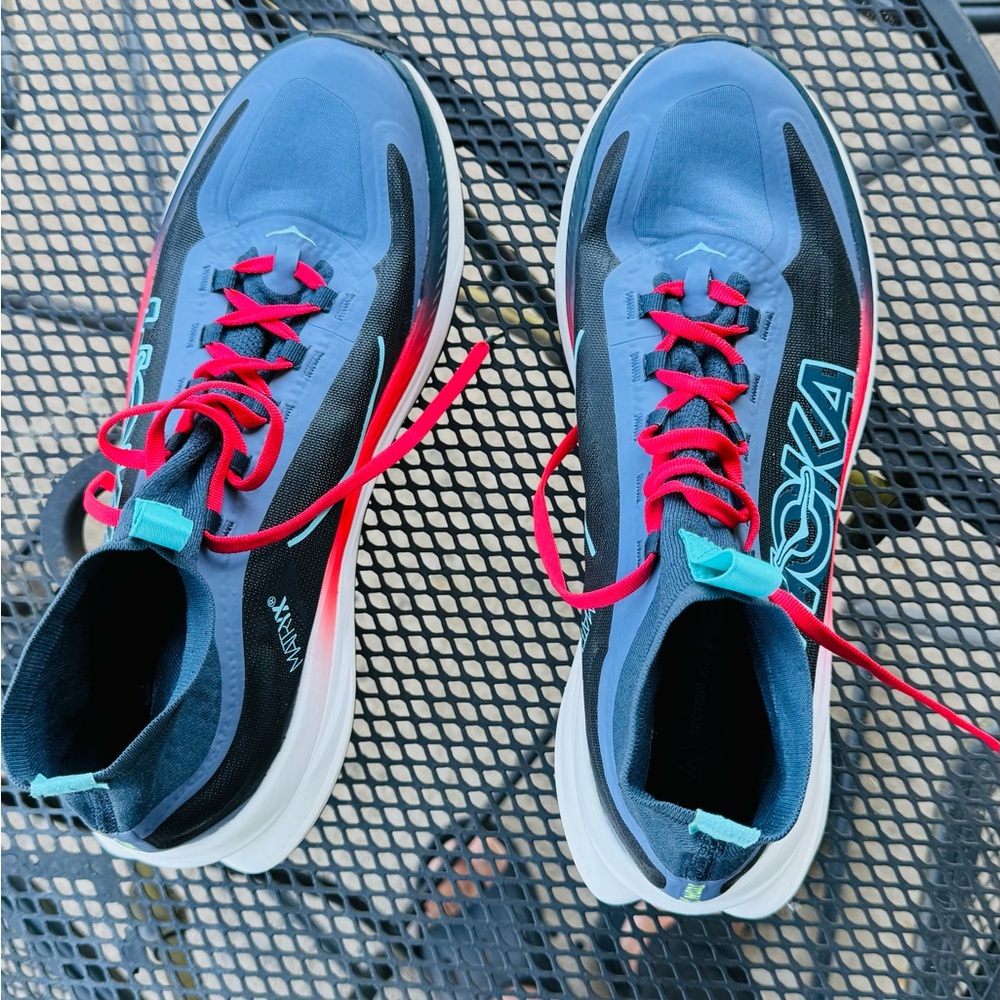 HOKA Blue and Black Running Shoes
